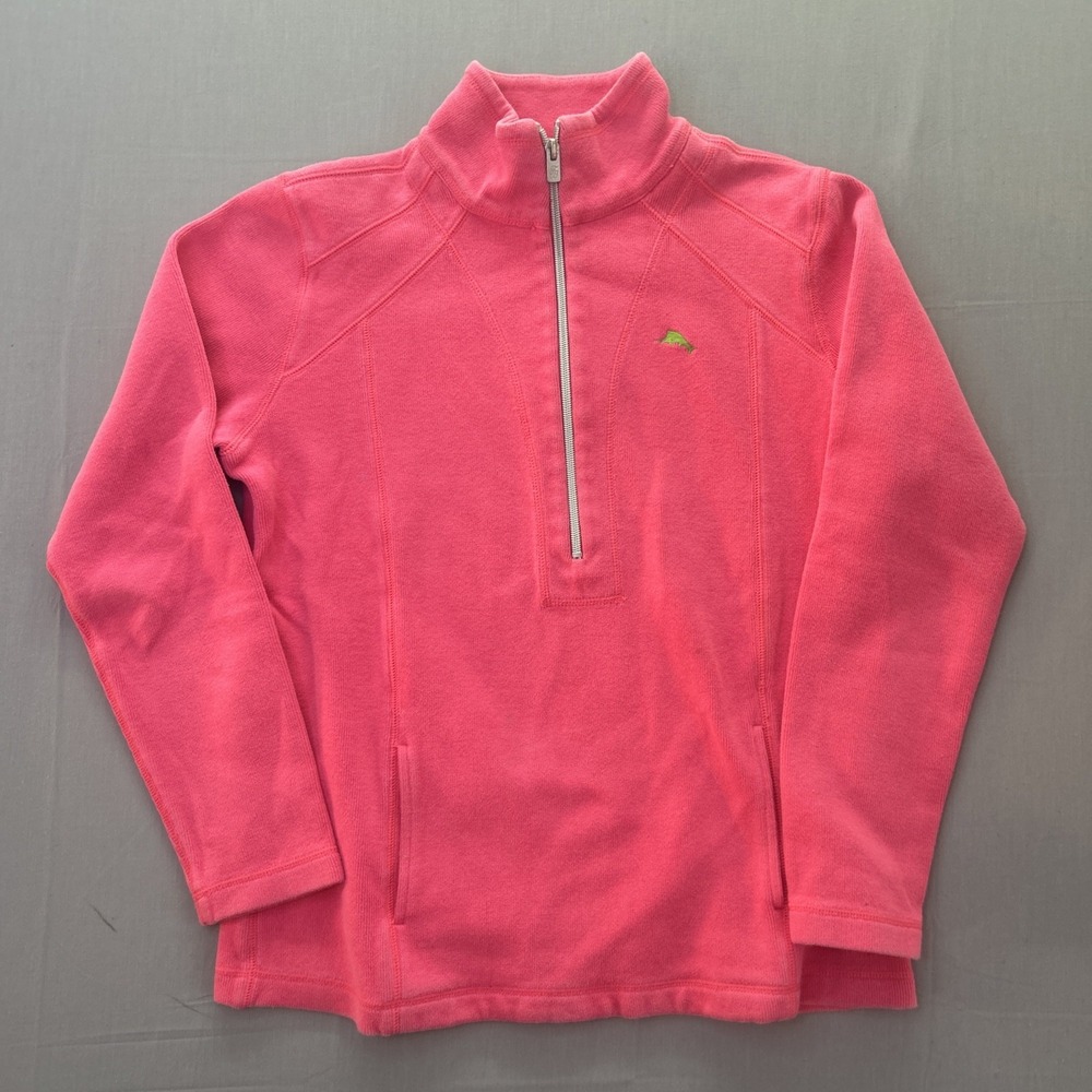 Tommy Bahama Pink 1/2 Zip Pullover Men's Size Small Pockets